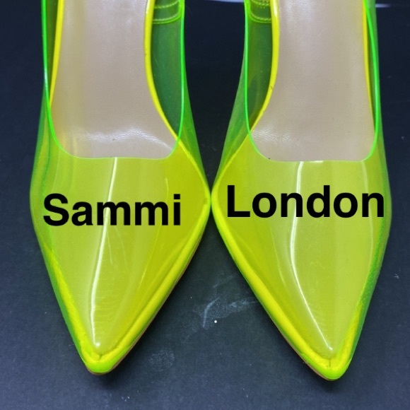 London Neon Yellow PVC Heels - Picture 7 of 7